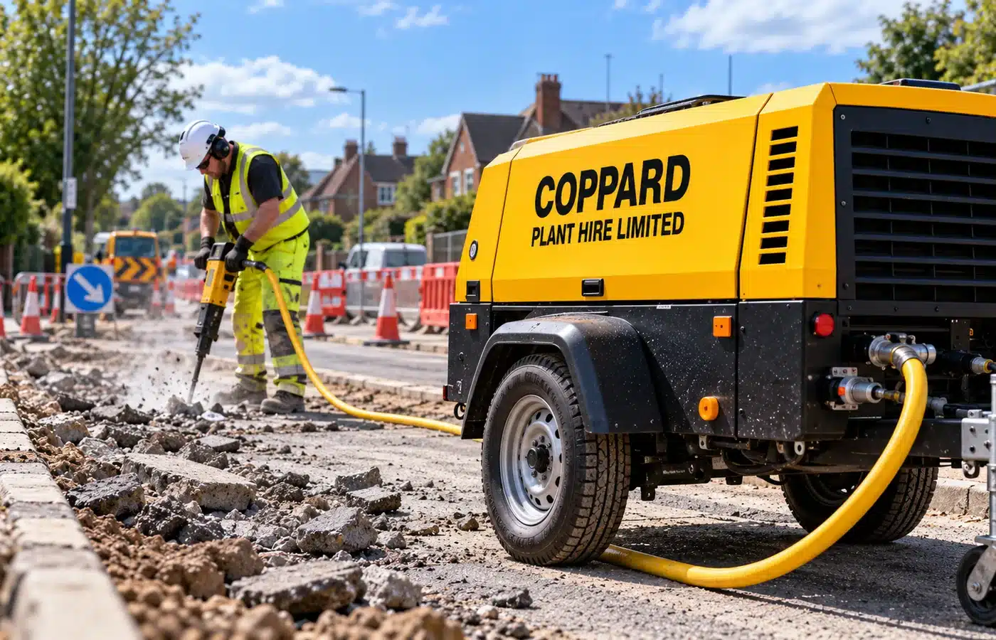 Air compressor UK roadworks
