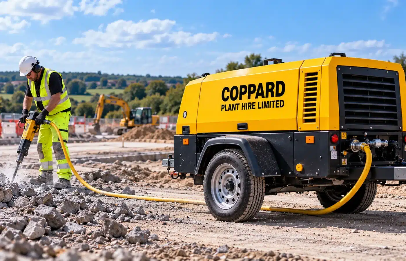Air compressor roadworks