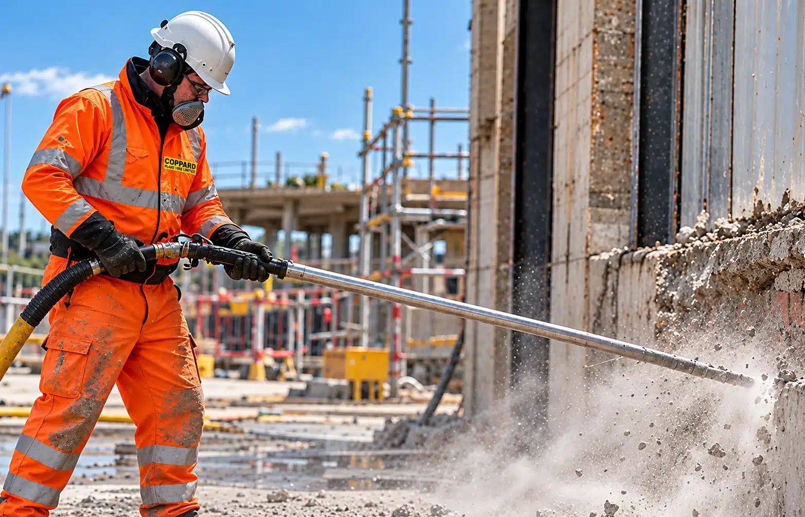 Air lance cleaning concrete formwork