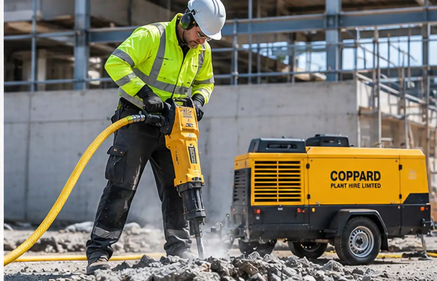 Diesel compressor concrete breaking