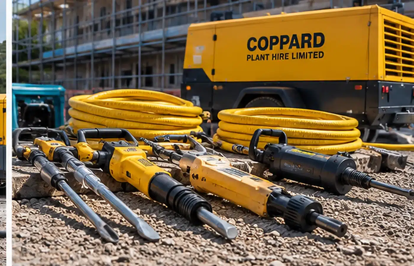 Diesel compressor air tools and hoses