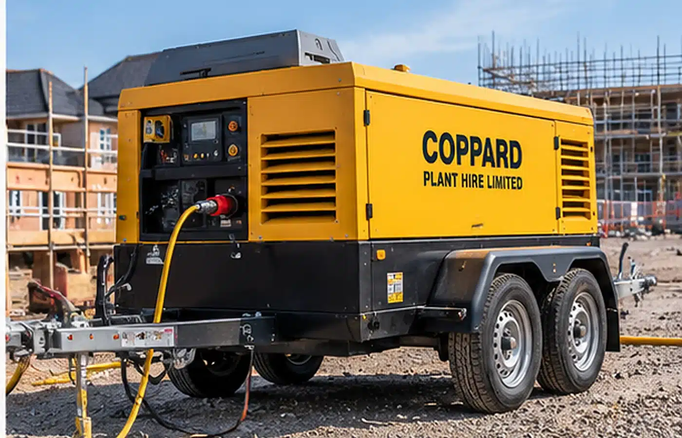 Diesel compressor on building site