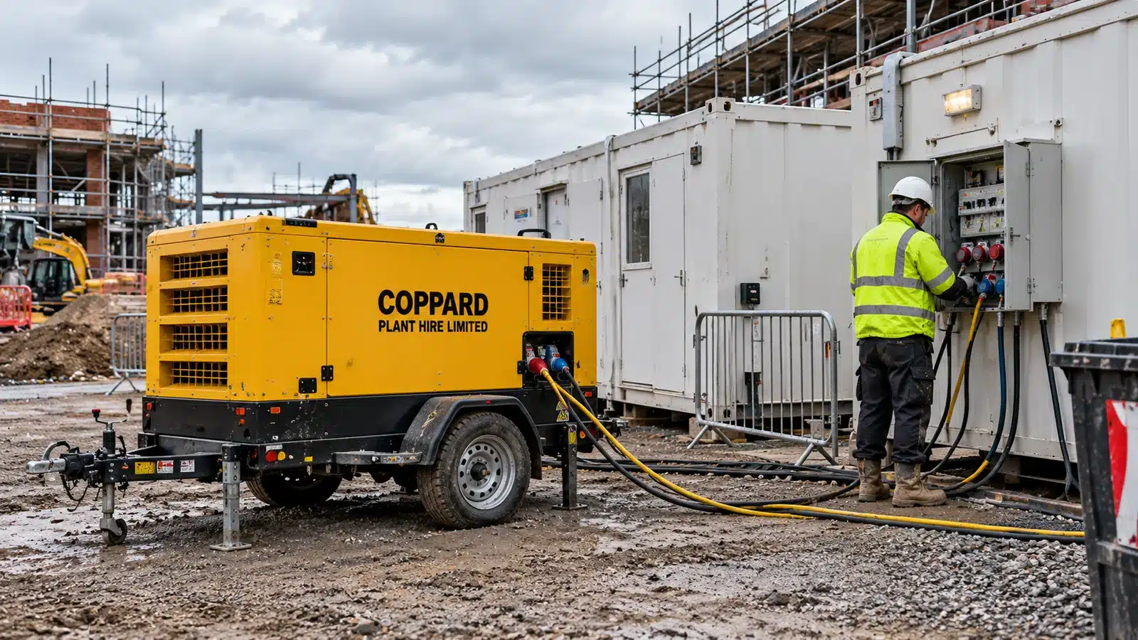 Towable diesel generator site cabins