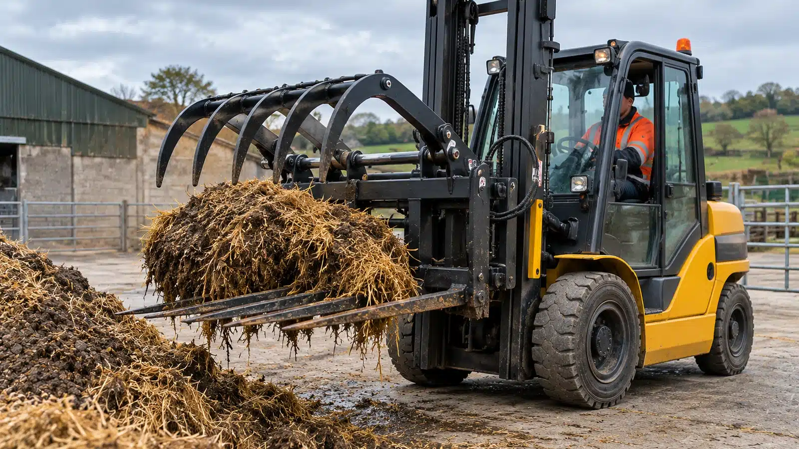 Dung forks organic material handling