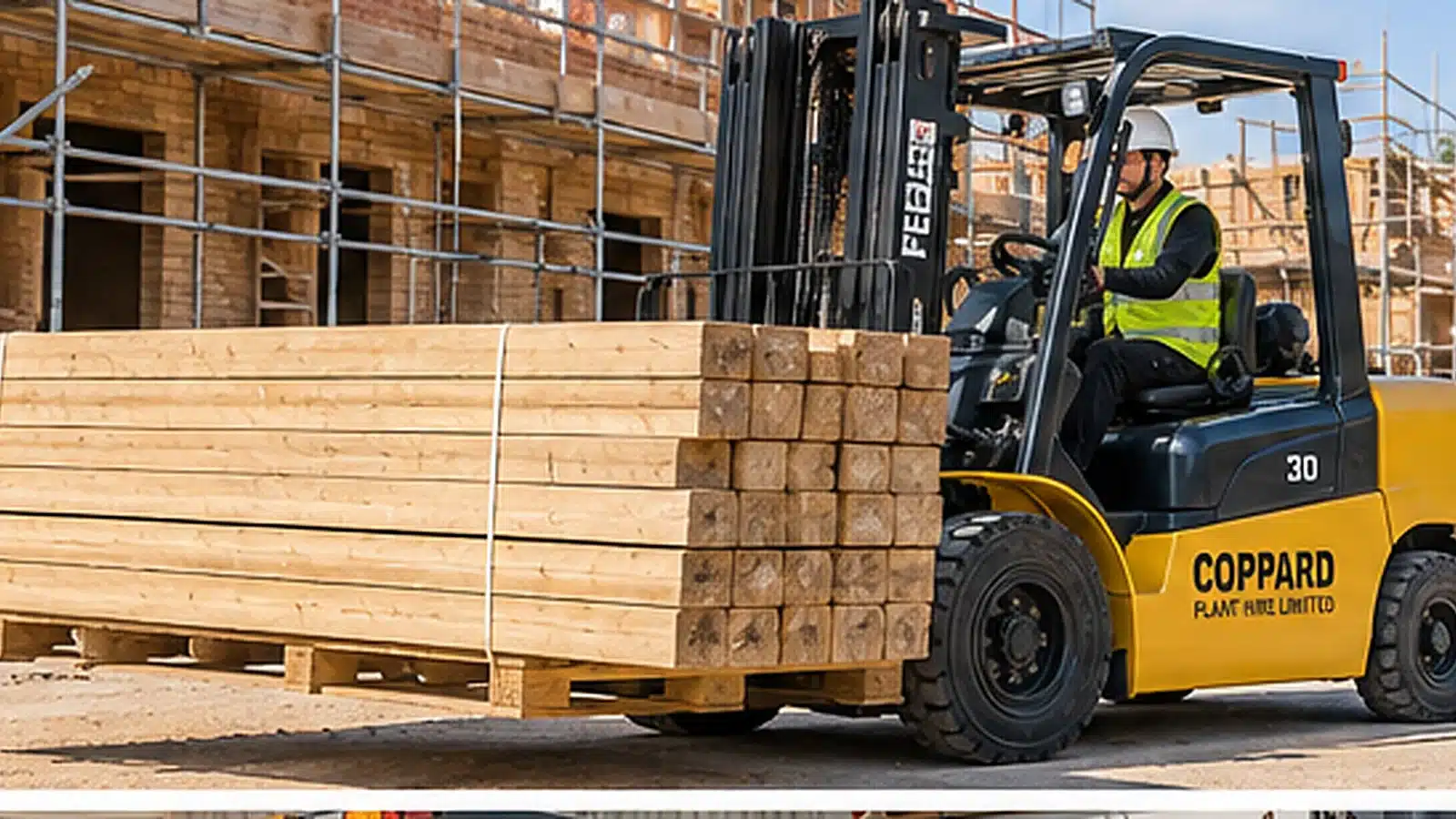 Forklift handling timber