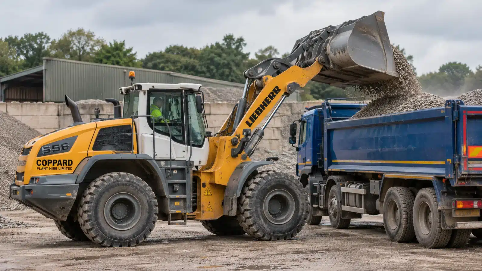 Liebherr loading shovel loading tipper