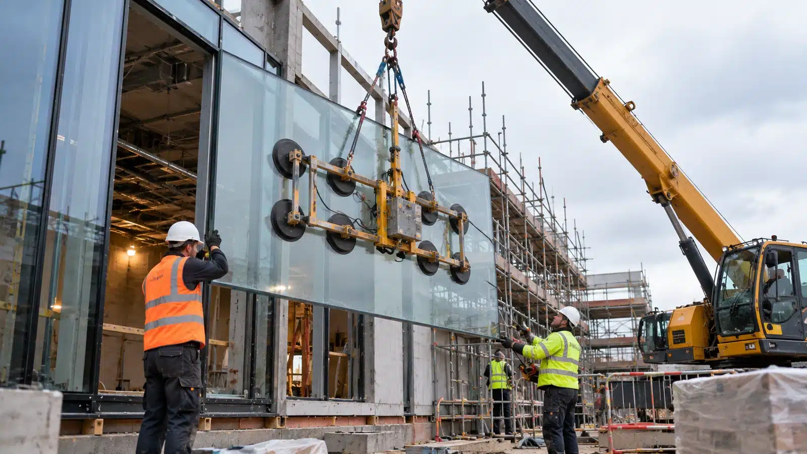 Vacuum lifter glazing material handling