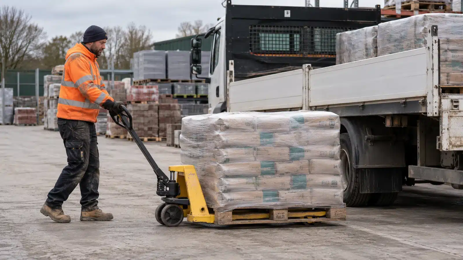 Pallet truck delivery vehicle loading