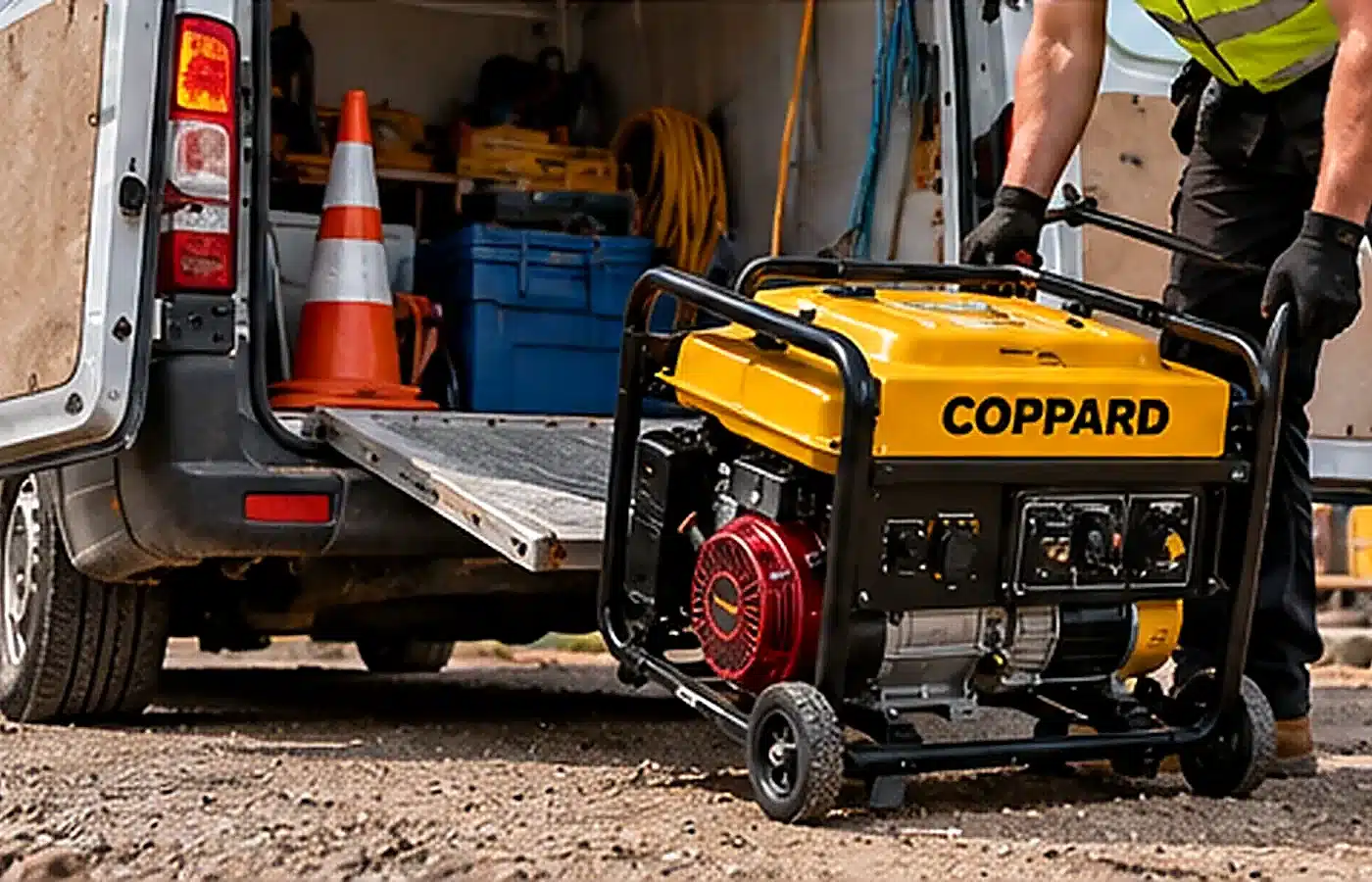 Petrol generator van delivery