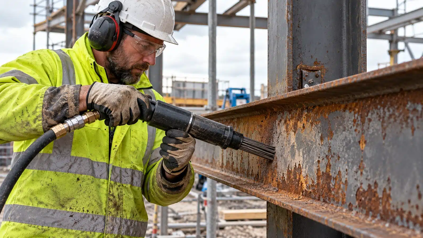 Needle scaler steelwork