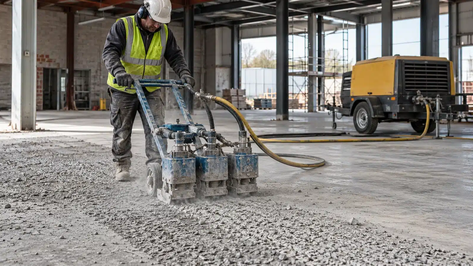 Close up surface preparation head