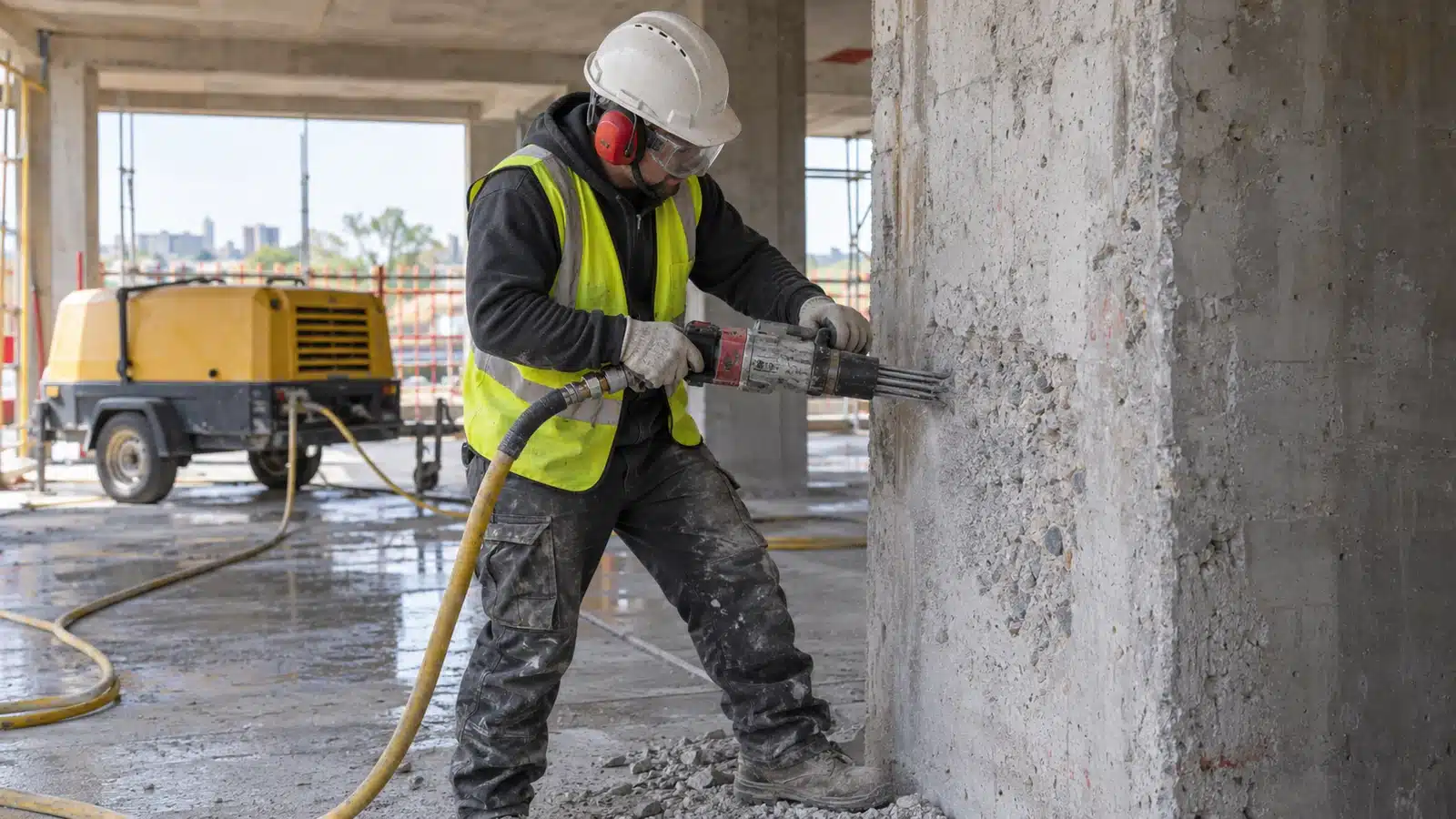 Pneumatic tool wall preparation