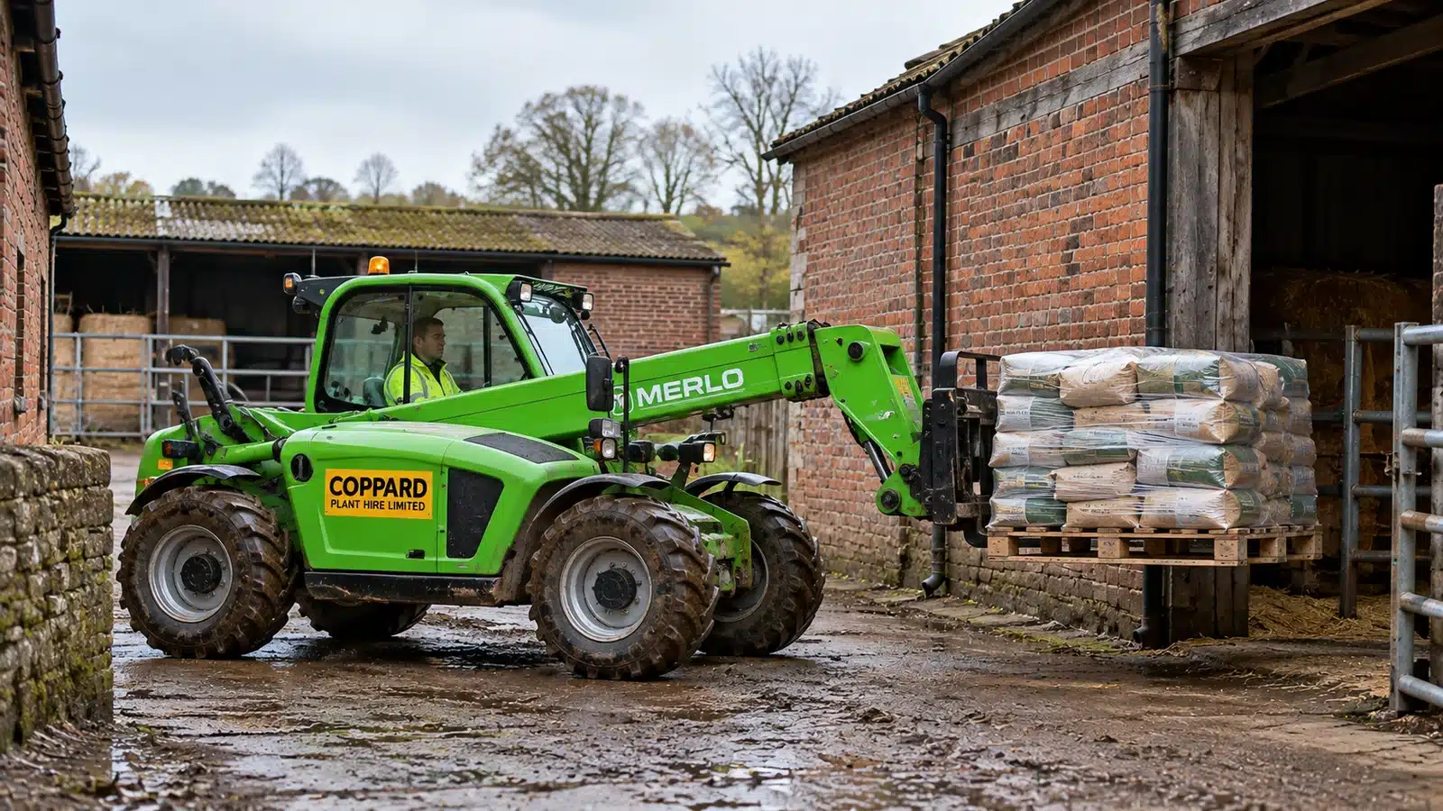 Merlo compact telescopic handler rural site
